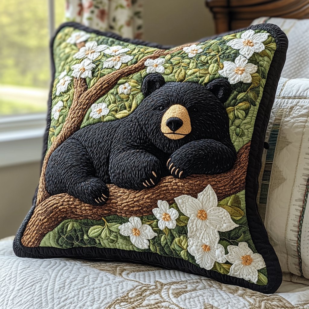 Blooming Grove Quilted Cushion Cover printed cushion cover