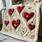 Blooming Heart Quilted Blanket printed blanket