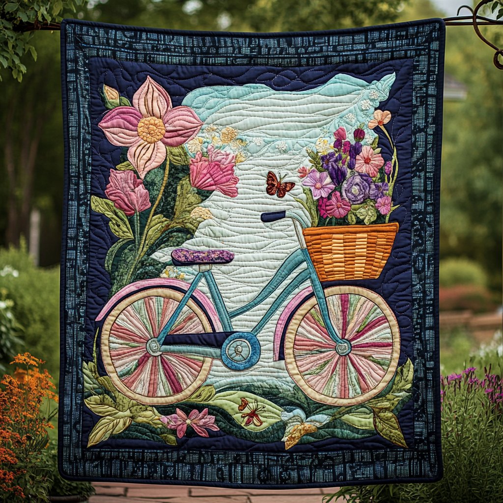 Blooming Journey Quilted Blanket printed blanket