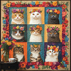 Blooming Kitty Quilted Blanket printed blanket