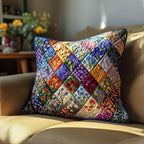 Blooming Patch Quilted Cushion Cover printed cushion cover