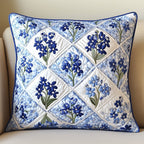 Blooming Patch Quilted Cushion Cover printed cushion cover