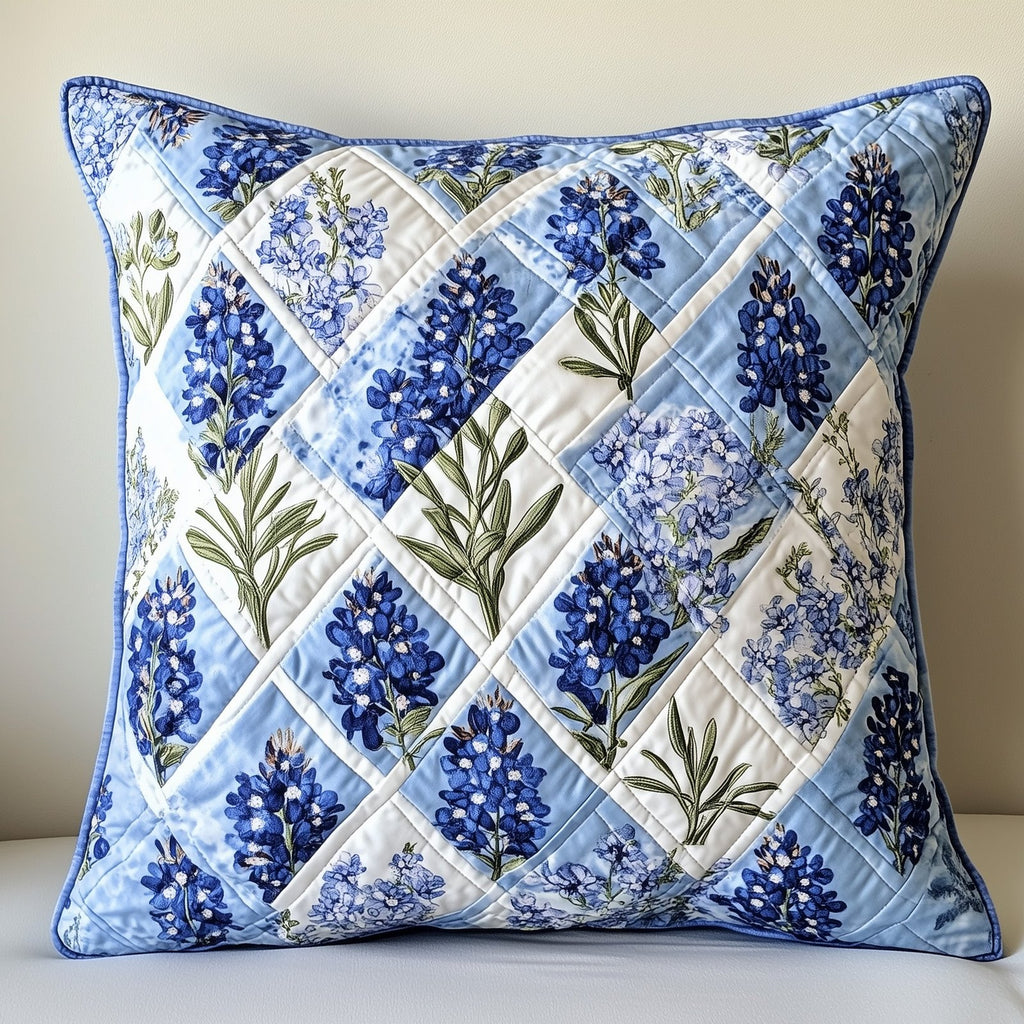 Blooming Patch Quilted Cushion Cover printed cushion cover