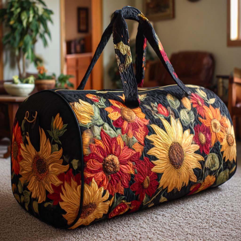 Blooming Sun Quilted Duffle Bag printed duffle bag