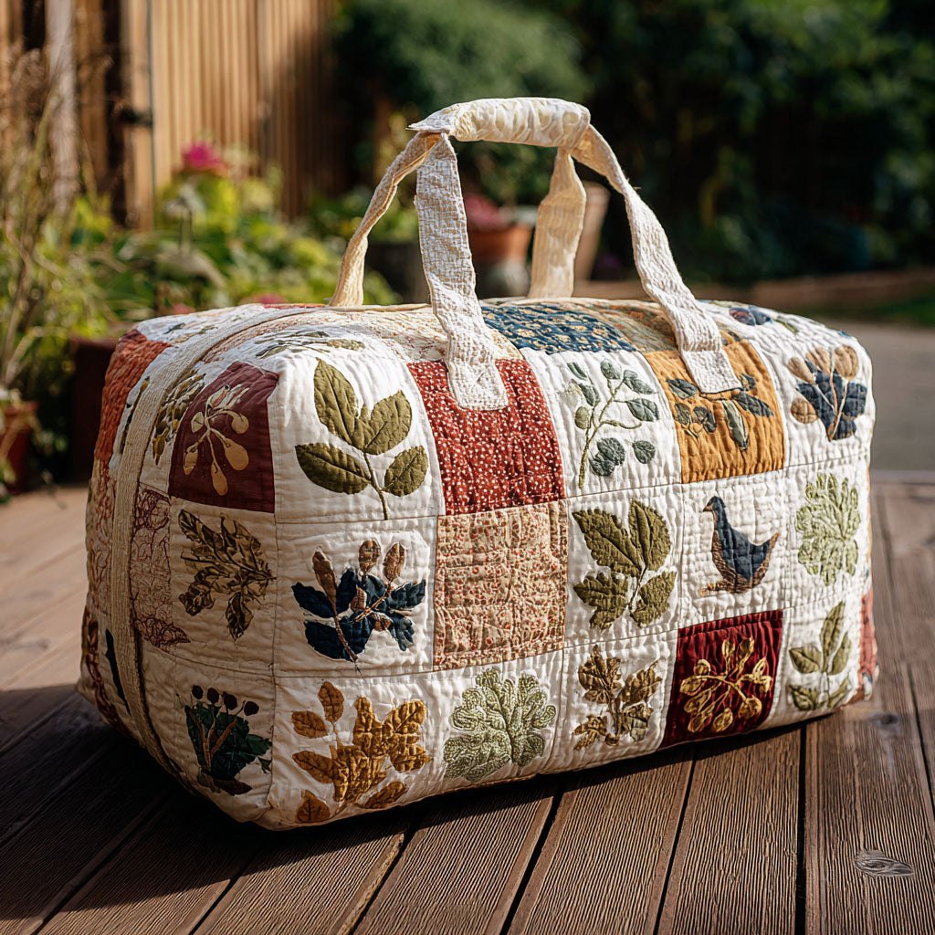 Blooming Whispers Quilted Duffle Bag printed duffle bag
