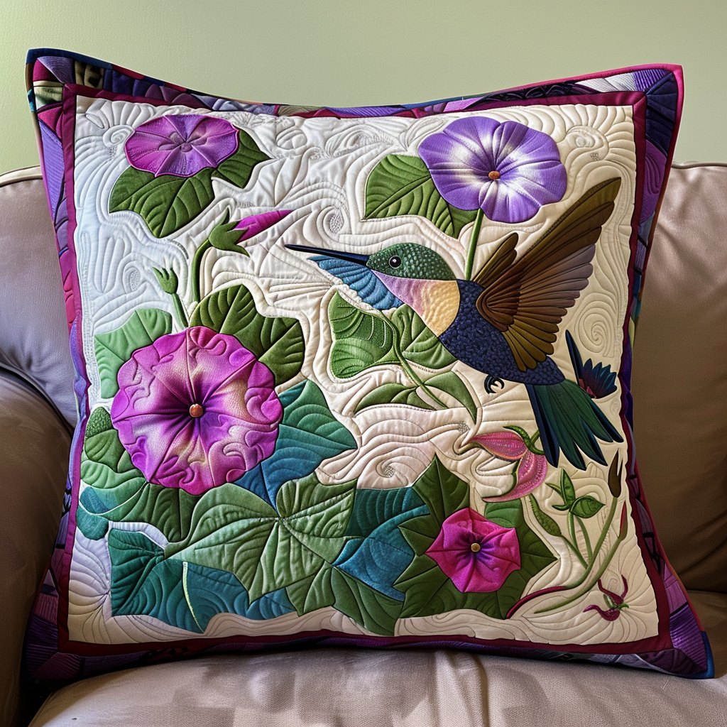 Blossom Breeze Quilted Cushion Cover printed cushion cover