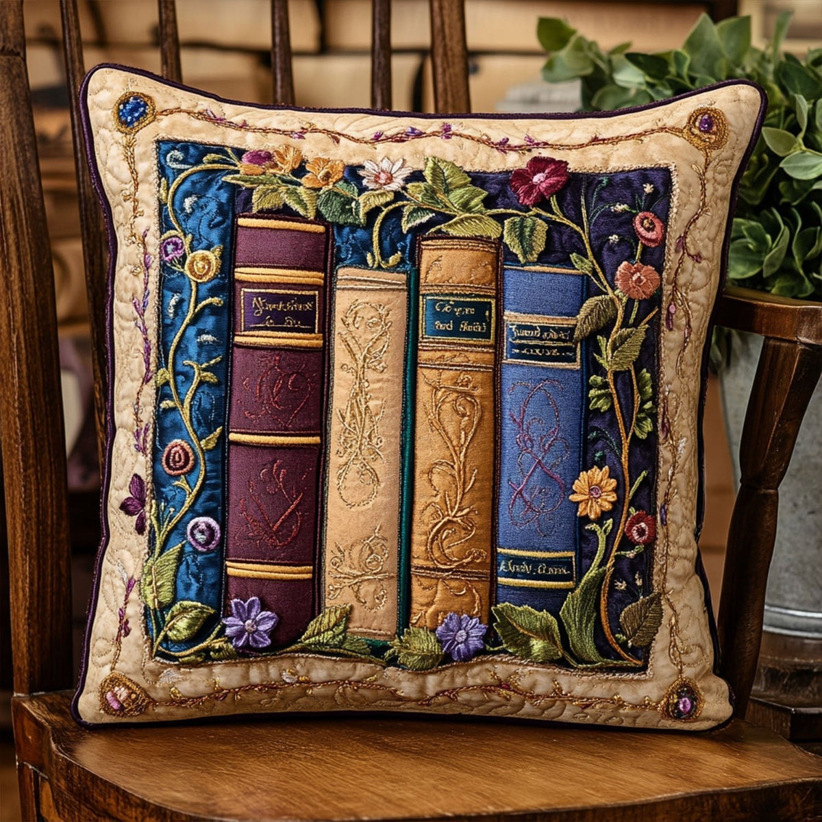 Blossom Chronicles Quilted Cushion Cover printed cushion cover