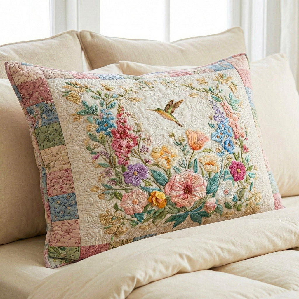 Blossom Fields Quilted Bedding Cushion Cover printed cushion cover
