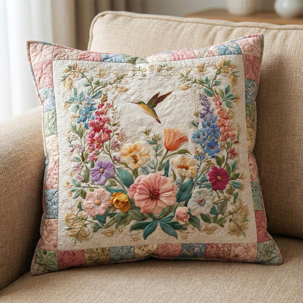 Blossom Fields Quilted Cushion Cover printed cushion cover