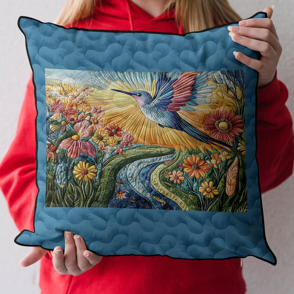 Blossom Flight Quilted Cushion Cover printed cushion cover