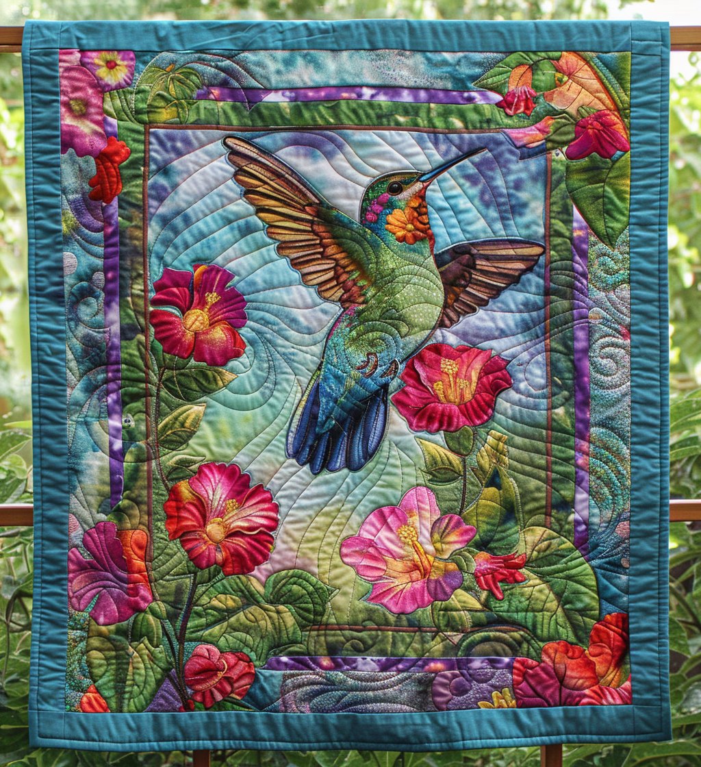 Blossom Garden Quilted Blanket printed blanket