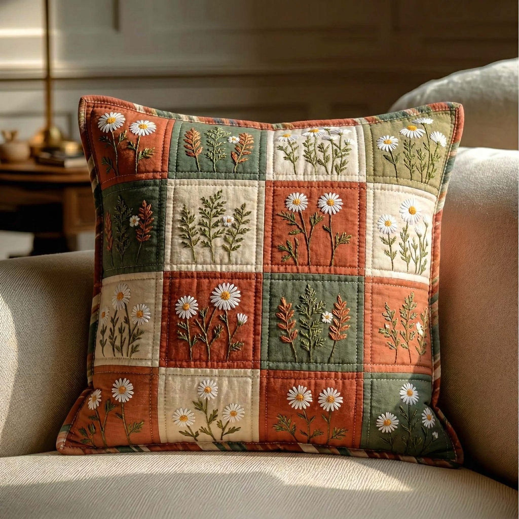 Blossom Grace Quilted Cushion Cover printed cushion cover