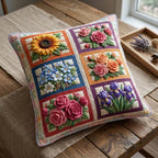 Blossom Grace Quilted Cushion Cover printed cushion cover