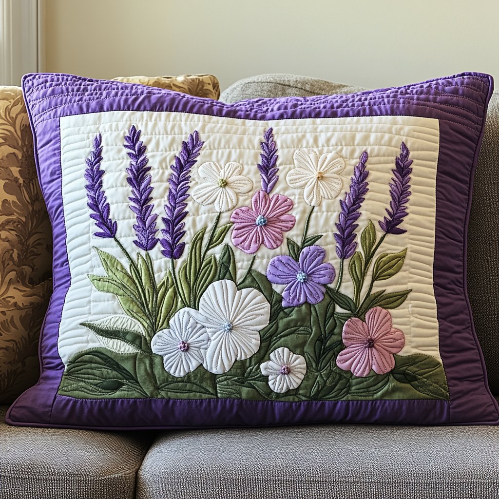 Blossom Haven Quilted Bedding Cushion Cover printed cushion cover