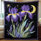 Blossom Iris Quilted Blanket printed blanket