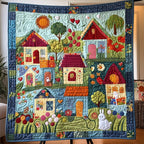 Blossom Lane Quilted Blanket printed blanket