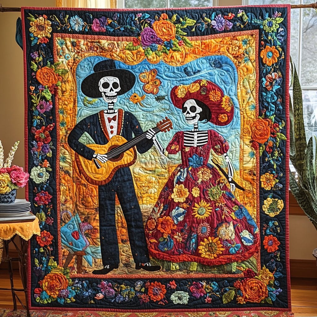 Blossom of Decay Quilted Blanket printed blanket