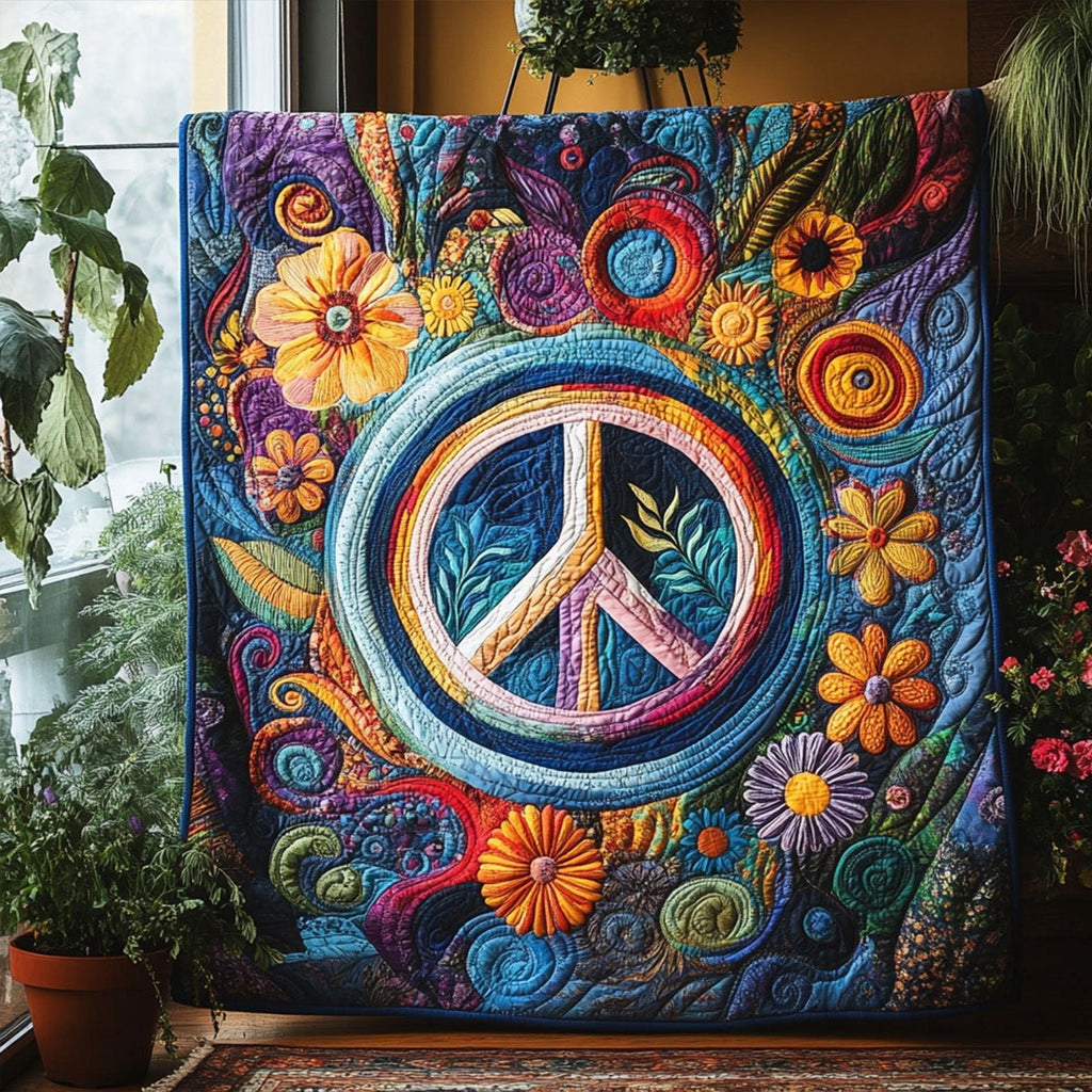 Blossom of Unity Quilted Blanket printed blanket
