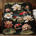 Blossom Pond Quilted Blanket printed blanket