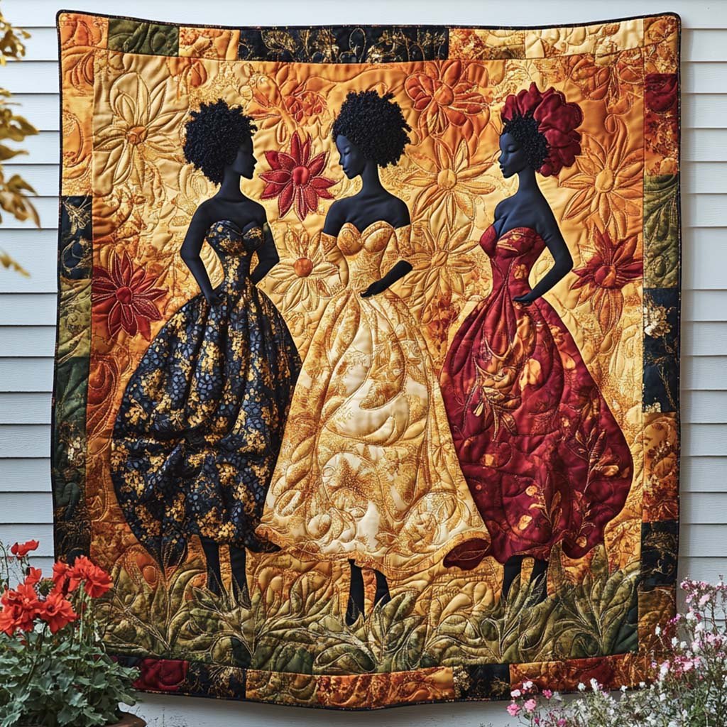 Blossom Queens Quilted Blanket printed blanket