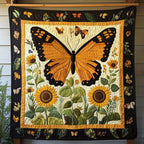 Blossom Wings Quilted Blanket printed blanket