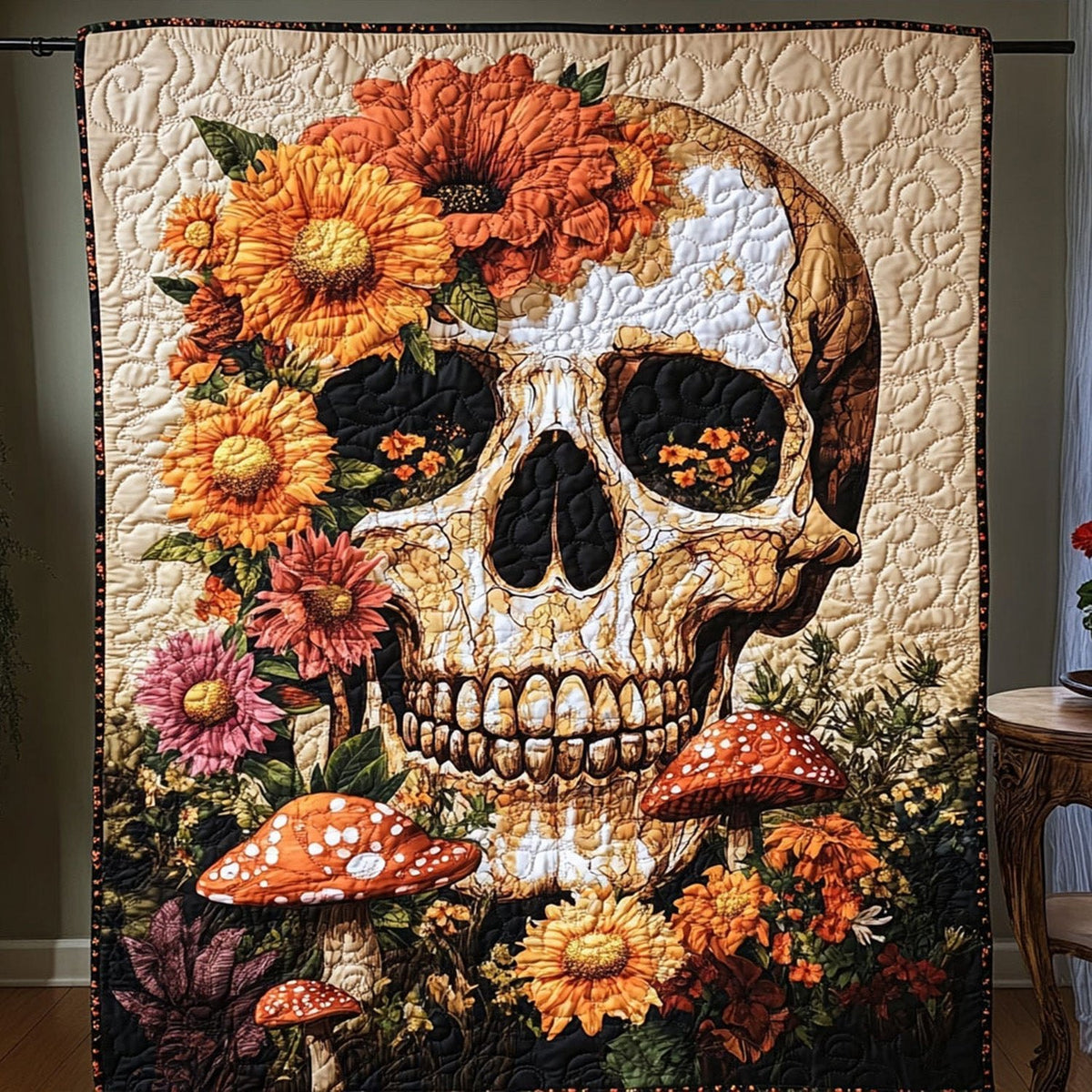 Blossomed Soul Quilted Blanket printed blanket