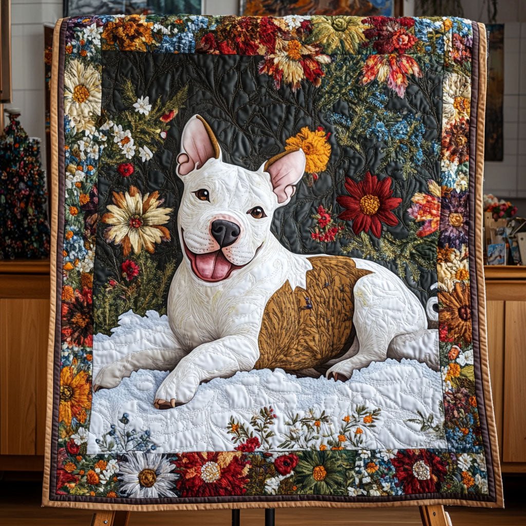 Blossoming Bull Buddy Quilted Blanket printed blanket