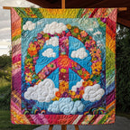 Blossoming Peace Quilted Blanket printed blanket