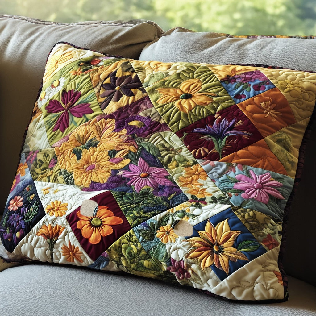 Blossoms and Lace Quilted Bedding Cushion Cover printed cushion cover