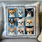 Blue Baby Chihuahua Quilted Cushion Cover printed cushion cover