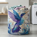 Blue Baroque Quilted Laundry Hamper printed laundry hamper