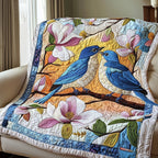 Blue Bird Quilted Blanket printed blanket