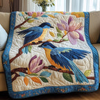Blue Bird Quilted Blanket printed blanket