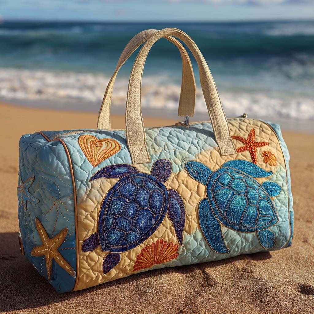Blue Companions Quilted Duffle Bag printed duffle bag