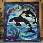 Blue Depths Delight Quilted Blanket printed blanket