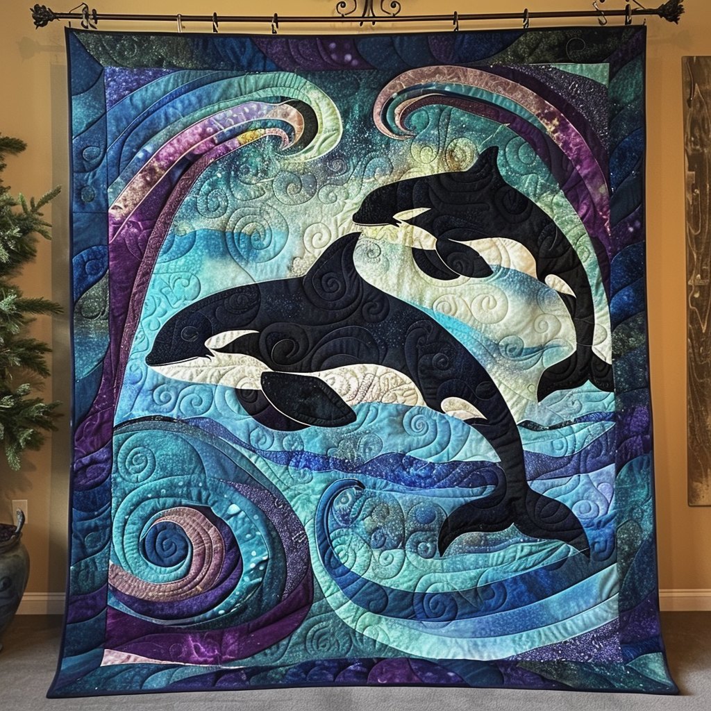 Blue Depths Delight Quilted Blanket printed blanket