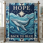 Blue Hope Quilted Blanket printed blanket