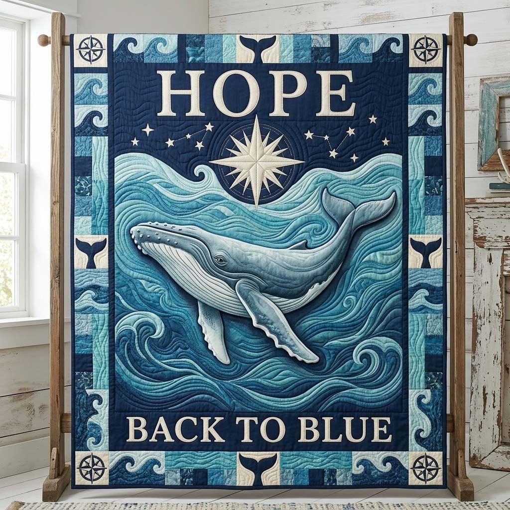 Blue Hope Quilted Blanket printed blanket