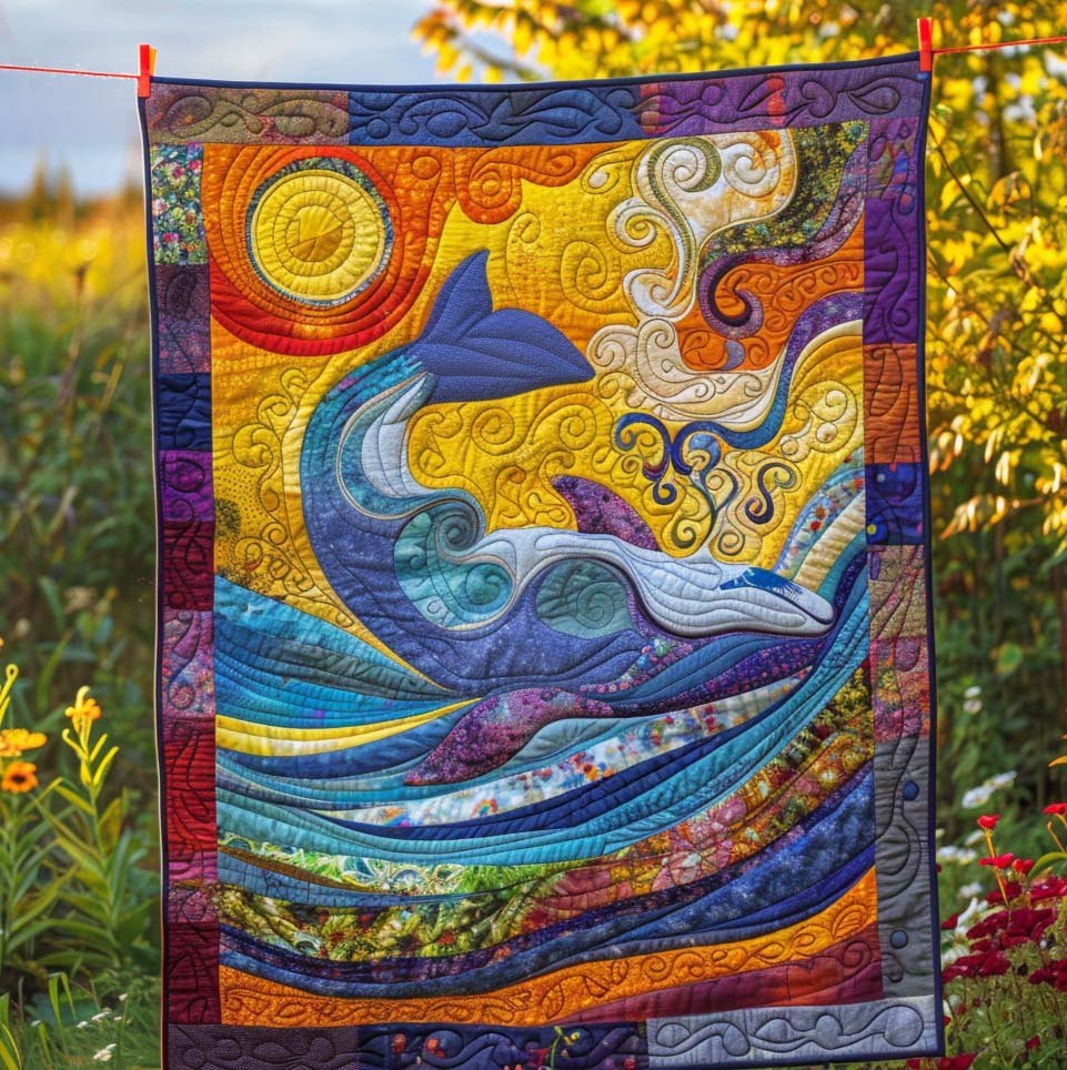 Blue Horizon Quilted Blanket printed blanket