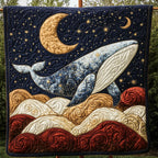 Blue Horizon Whale Quilted Blanket printed blanket