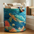 Blue Lagoon Spirit Quilted Laundry Hamper printed laundry hamper