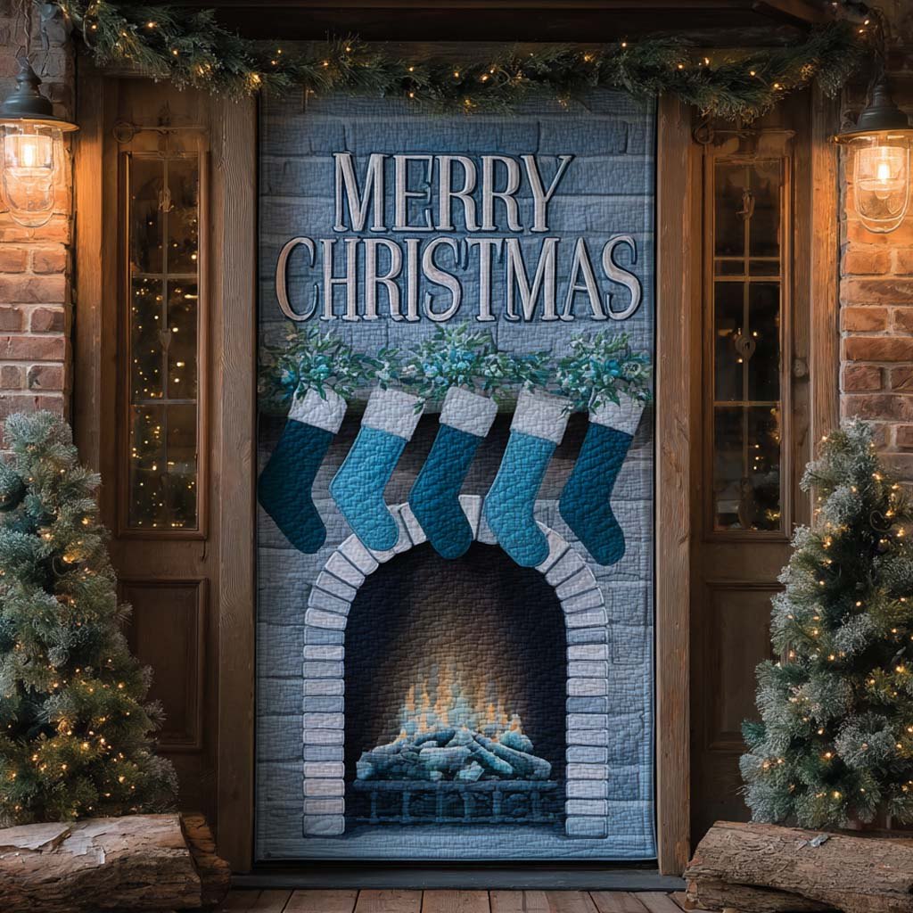 Blue Lantern Hearth Quilted Door Curtain printed door curtain