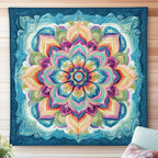 Blue Mandala Quilted Blanket printed blanket