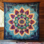 Blue Mandala Quilted Blanket printed blanket