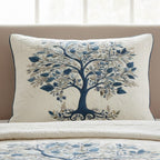 Blue Serenity Quilted Bedding Cushion Cover printed cushion cover