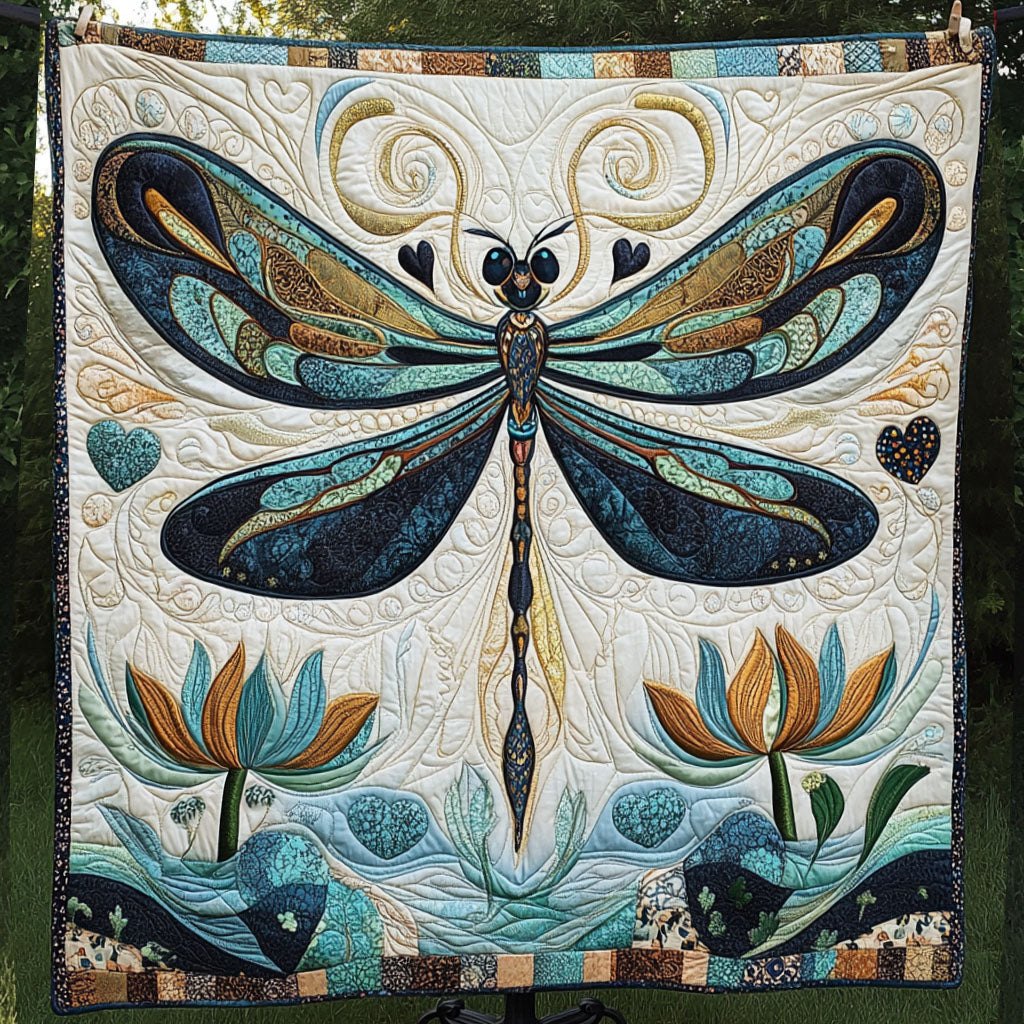 Blue Serenity Quilted Blanket printed blanket