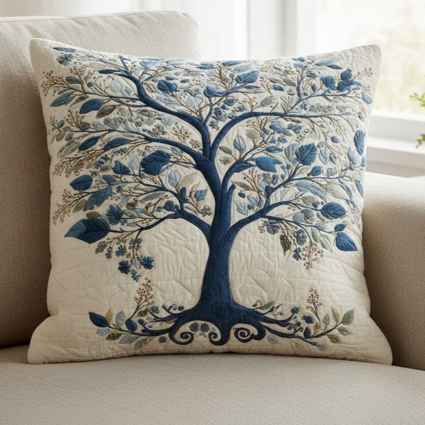 Blue Serenity Quilted Cushion Cover printed cushion cover