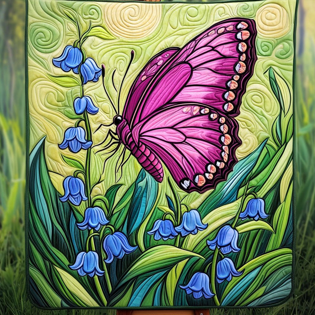 Bluebell Beauty Quilted Blanket printed blanket