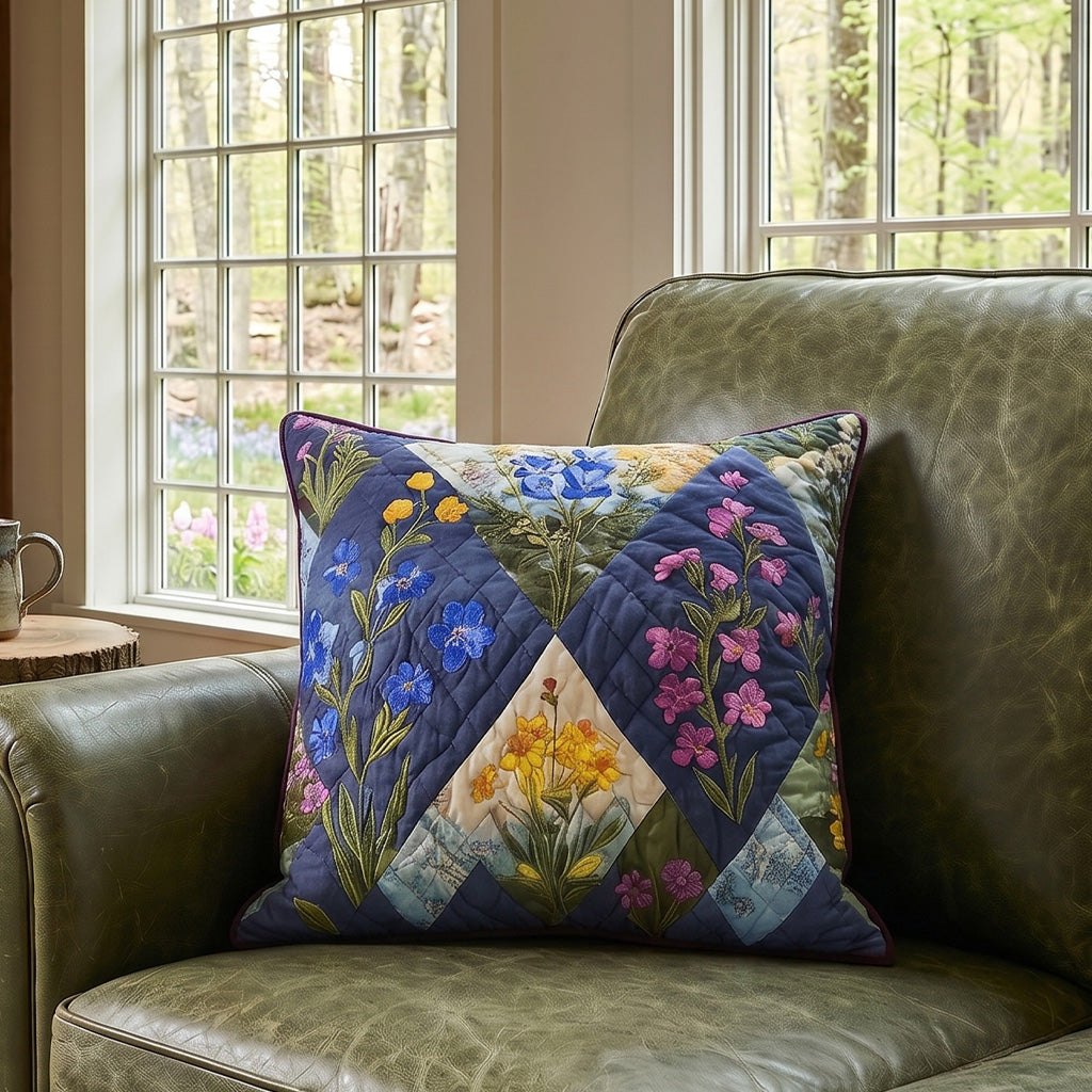 Bluebonnet Charm Quilted Cushion Cover printed cushion cover