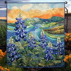 Bluebonnet Meadows Quilted Blanket printed blanket